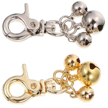 FELTECHELECTR Campanelli in Lega di Zinco per Collare Cane e Gatto, 2 Pezzi con Clip Regolabile e Attacco Comodo, Accessori per Addestramento e Passeggiate