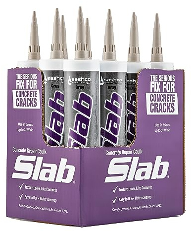 Sashco - 16210-12 Slab Concrete Crack Repair Sealant, 10.5 Ounce Cartridge, Gray (Pack of 12)