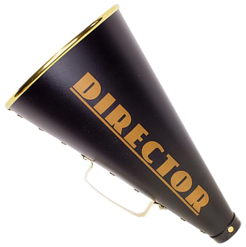 Windy City Novelties Director’s Megaphone Prop – 13” Black & Gold Movie Night Party Decor, Hollywood Theme, Photo Booth Prop, Cosplay & Theater Accessory