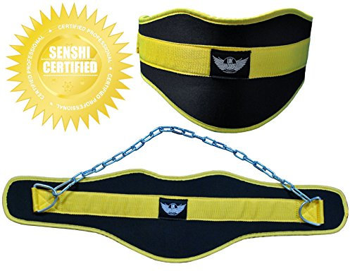 UK Warrior Gewichtheber-Gürtel, Schwarz / Gelb