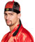 Boland 04219 - Chapeau mandarin avec cheveux, bonnet, chapeau, asiatique, chinois, japonais, costume, carnaval, fête à thème, Noir/Rouge