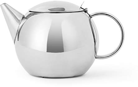 Edelstahl Teekanne mit Deckel Tropffreier Ausguss Modernes Design Lose Tee Loser Tee Laubtee 1L