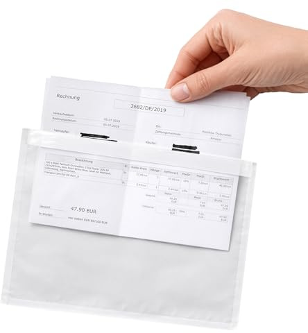 Netuno 5000 buste portadocumenti autoadesive formato C5 24 x 18,1 cm buste porta-documenti trasparenti impermeabili per lettere di vettura fatture bolle di consegna polizze di carico istruzioni avvisi