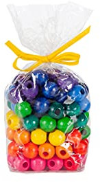 Rudolphs Schatzkiste Wooden Threading Beads 100 in 10 Colours 1 cm Diameter 1 cm Threading Game Wood Ore Mountains