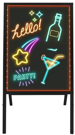Segnaletica a LED, visualizzazione del menu in piedi, 7 colori luminosi e 11 modalità di lampeggiamento, piastra in vetro temperato per famiglie, matrimoni, ristoranti, hotel, negozi al dettaglio