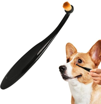 1/2 Stück Tränenfleckenentferner-Bürste – -Hunde-Tränenbürste, weicher Haustier-Flohkamm, 12 cm lange Haustieraugenreinigungsbürste mit ergonomischem Griff, Katzenaugen-Pflekamm für Hunde und