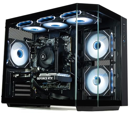 ionz Gaming PC - Desktop Computer, Ryzen 5 5600, NVIDIA RTX 5060,16GB RAM 1TB NVMe SSD, Windows 11, 650W 80+ PSU, WiFi, Black - APEX | Black