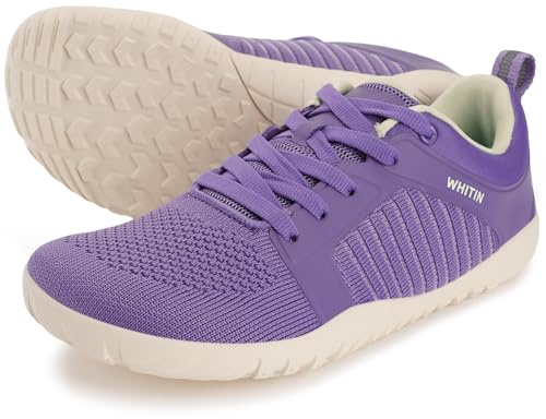 WHITIN Women's Wide Toe Box Barefoot Shoes Zero Drop Running Purple 8