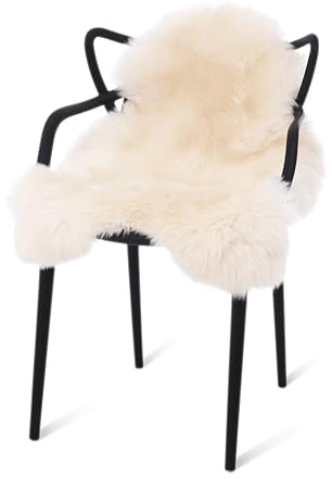 Decorating Sheepskins Premium Australian Sheepskin Real White 80 x 60 cm [4-6 cm Wool], Fur for Chair, Odourless, Real Lambskin, Lambskin Rug for Sofa, Sheepskins, Lambskins