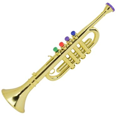 Tnfeeon Kid Trumpet Golden Coated Plastic Children Preschool Music Toys Wind Instrument för Musical Intelligence Training