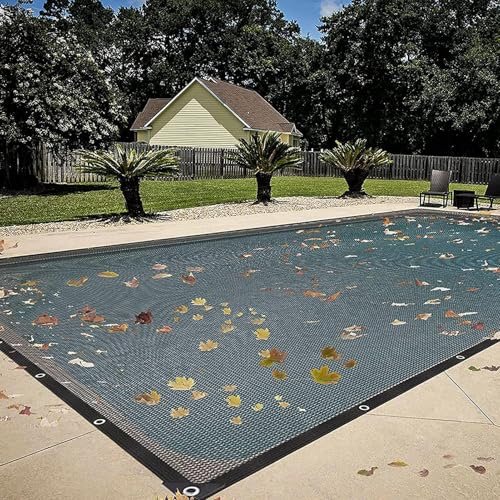 Filet De Protection Piscine Rectangulaire | 5x10m/6x12m Anti Feuilles & Anti-déchirure Couverture Piscine Hivernage pour Extérieur | Bâche De Protection Piscines Enterrée Et Hors-Sol | Aux UV