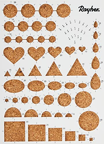 Rayher Quilling Schablone, 210 x 150 x 8 mm, inklusiv Korkplatte und Stecknadeln, Quilling Werkzeug, Papierstreifen formen, 71932000
