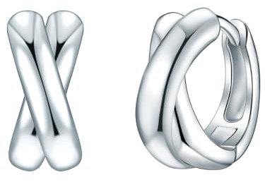 Rafaela Donata Damen Creolen aus 925/- Sterling Silber - Silbercreolen Klappcreolen