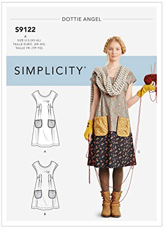 Simplicity Sewing Pattern S9122 Misses' Dresses, Various, A (XS-S-M-L-XL), SS9122A