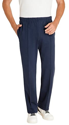 hajo Pantaloni da uomo per il tempo libero, con piega trapuntata, Blu, 38