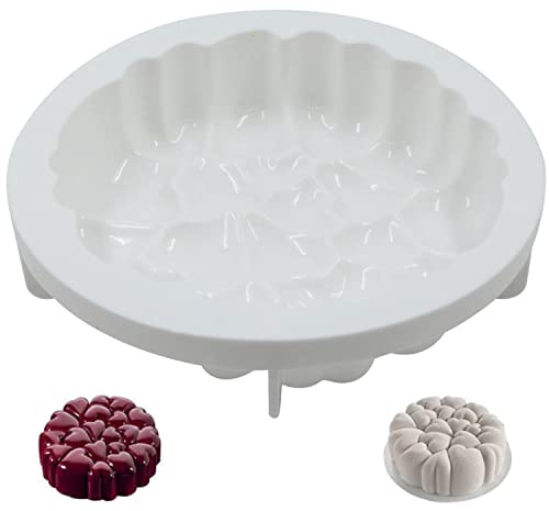 xtemtoamz Stampo In Silicone Per Torta - 3d A Forma Di Cuore Grande Mousse Strumento Cottura Cioccolato, Caramelle, Gelatine, Brownis, Cubetti Ghiaccio, Torta, Bianco, 21 * 4,5 Cm