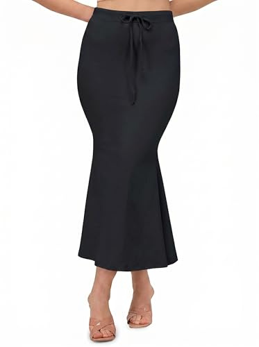ALYNE Women's Saree Shapewear Petticoat, Blended Saree Shapewear Black XL