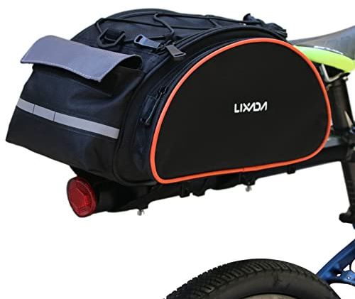 HUIOP - Bolsa de sillín trasero de bicicleta, 13 l, multifuncional para bicicleta, asiento trasero, bolsa al aire libre, bicicleta, portabicicletas, asiento trasero, maletero, bolsa de hombro