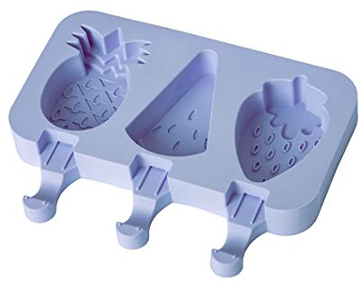 Fisura - Moule à glace fruits. Moule à glace en silicone sans BPA. Moule pour glaces de forme originale. Moule à glace avec bâtonnets et couvercle réutilisables.