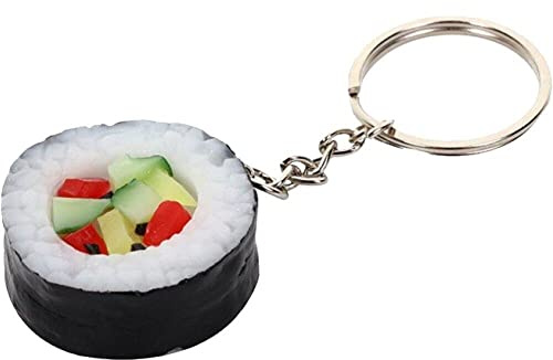 Fopytu Mini Jouet Aliment Keychain PVC Simulation Sushi Keychain Cute Food Food Keychain Cuisine Pollhouse Accessoires School Pendants Pendants Accessoires
