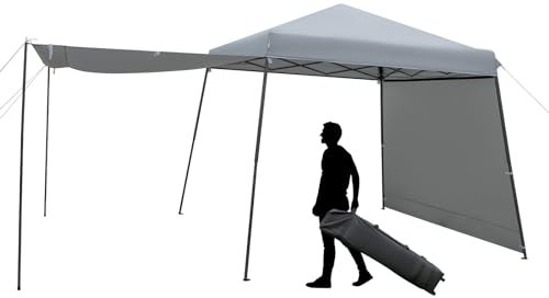 HOMASIS Tenda da giardino pieghevole, con pareti laterali e tende da sole, padiglione pieghevole con borsa arrotolabile, protezione UV 50+, gazebo da festa impermeabile stabile, a prova di inverno, 3