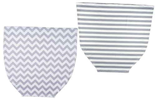 JOINPAYA 2pièces Housse Allaitement Pour Poussette Et Siège Auto Écharpe Allaitement Respirante Et Extensible Accessoires Pour Bébés Rayures Grises Vagues Grises