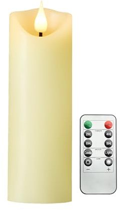 Koelaa Bougies LED Vacillante à Piles, Bougies Chandelier avec Télécommande, Flamme 3D Réaliste et Sécurité Sans Flamme - pour Noël, Mariage, Décoration Maison, Fête, Église - 5.3 * 18cm