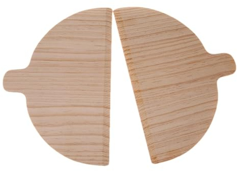 Pala per pizza in legno, paletta per pizza semicircolare, set da 2 pezzi per pizza e buccia da forno per pane, spatola per pizza facile da impugnare per trasferire impasti in forno