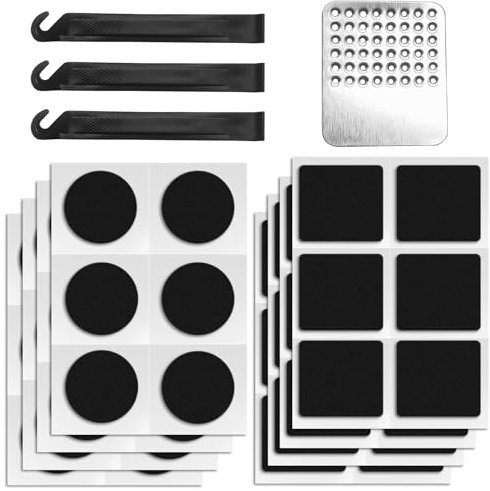 Fahrrad Flickzeug Set, 52 Stück Fahrrad Reifen Flickzeug Reparatur Set Fahrradflickzeug Selbstklebend Aufblasbaren Gummi, für Reparatur von Fahrradreifen Wasserdicht pannensicher werkzeugfrei