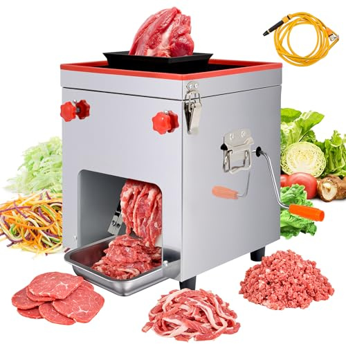 Goldtouch Elektrisk skärare, 850 W 220 V kommersiell köttskärare, 150 kg/h 3-i-1 multifunktionell skivare, perfekt för hem, restauranger och stormarknader
