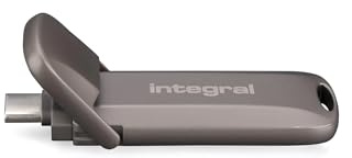Integral USSD 256 GB Turbo C USB 3.2 Gen 2 × 2 metall-USB-minne med ultrasnabb bärbar SSD, läsning upp till 2 000 MB/s och skrivning upp till 1 300 MB/s — Robust design av zinklegering
