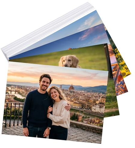 SLIAXINT 100 ark fotopapper 10 x 15 högglans fotopapper fotokort fotopapper – 230 g/m² högglans fotopapper snabbtorkande vattentät för bläckstråleskrivare familj fotoalbum tryck