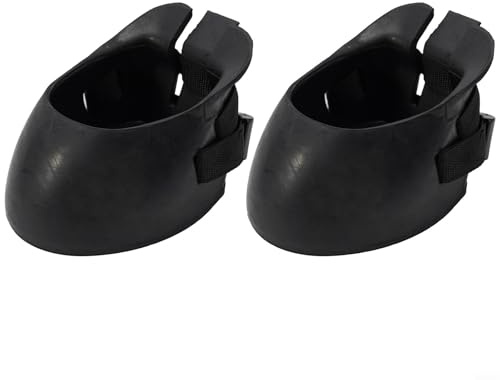 QuivyLivy Rubber Horse Boots, Anti-Slip Protective Guards For Hooves, Aid Wound Recovery Prevent Dirt And Water Contact Outdoor Equestrian Accessory Black Colour(L)
