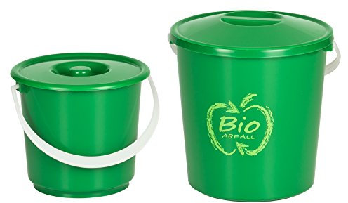 Kigima Bioeimer Biomülleimer Komposteimer 2,7L & 5L (Je 1 STK) Grün
