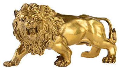 BRABUD Brass Magical and Noble Lion Statue, Chinese Fengshui Decor