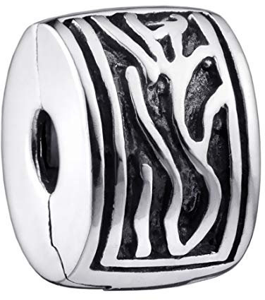 MATERIA by Matthias Wagner Bead Charm Clip Wellen Silber 925 antik - Clip Stopper für Beads Armbänder und Ketten 441