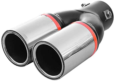 Doppel Auspuffblende Endrohr Auspuff Universell Schalldampf Doppelendrohr Sport Sportauspuff Blende Edelstahl Rund von 33mm bis 50mm