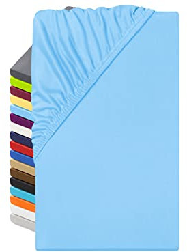 npluseins Microfaser Spannbettlaken – atmungsaktiv und Allergiker geeignet 1519.2192, 120 x 200 cm, hellblau