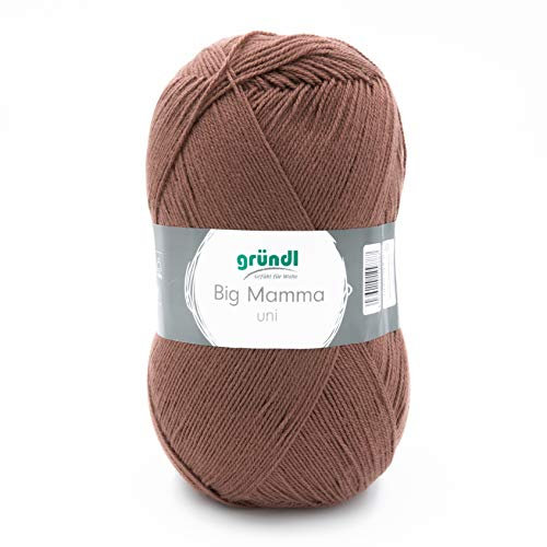 Gründl Wolle Big Mamma uni - XXL Wolle zum Stricken - Strickgarn - Weich und hautfreundlich - 100 % Polyacryl - 1 Knäuel 400 g / 1040 m - Nadelstärke 3,5- 4,5 - cappucino