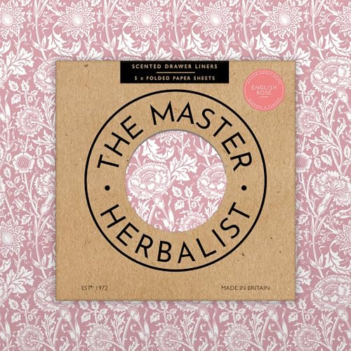 The Master Herbalist Fragranti fodere per cassetti profumate design William Morris | Confezione da 5 fogli | Contiene olio essenziale (Rosa | Rosa di Eleboro, Folded)