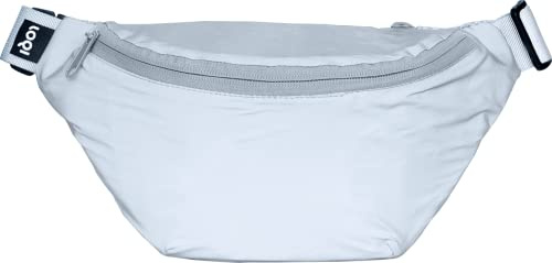 LOQI Unisex Adult Metallic Bum Bag, silver, One Size