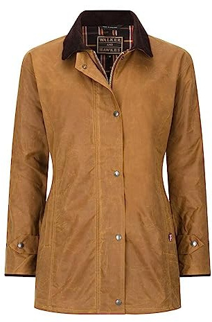 Walker & Hawkes - Victoria - Veste cirée Antique - pour Femme - Chasse/Campagne - Beige - EU 42 (UK 14)