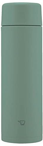 Zojirushi SM-ZB48-GM Water Bottle, Seamless 16.9 fl oz (480 ml), Screw, Stainless Steel Mug, Matte Green, Integrated Washer, Easy to Clean, 2 Pieces Only