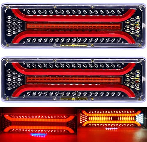 AIVYNA 2 PZ 24 V LED Dinamico Auto Camion Fanale Posteriore Segnale di Girata Luci Freno Posteriore Segnale di Retromarcia Lampada Rimorchio Camion Bus Camper Caravan