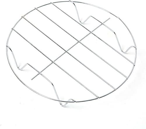 YUGN Runder Grillrost aus Edelstahl – 28 cm Universeller Backofen- & Mikrowellenrost – Perfekt für Backofen, Dampfgarer, Luftfritteuse & Grillzubehör