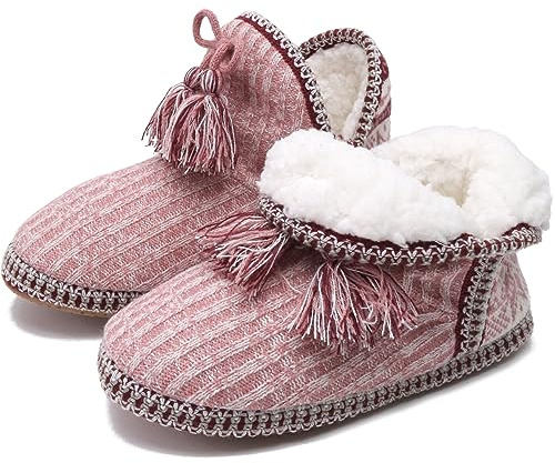 COFACE Pantofole Donna Invernali Ciabatte Stivaletto Calde Babbucce Peluche Pantofole da Casa 39-40