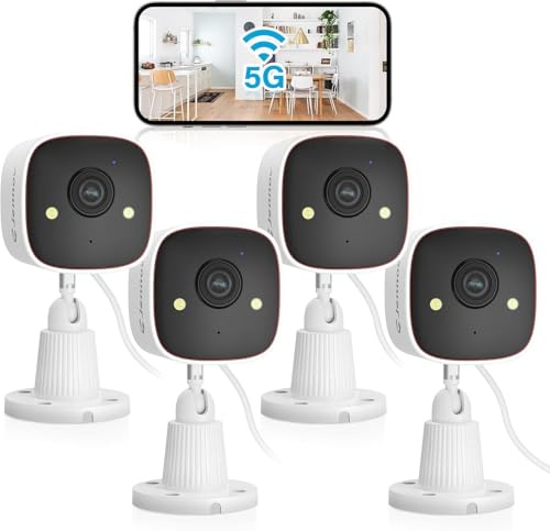 Jennov 2K WiFi Security Camera Indoor/Outdoor, Plug-in Home Surveillance Cam with Color Night Vision, Human Motion Detection, 2-Way Audio, IP66 Waterproof, Baby & Pet Monitor, 5G/2.4G
