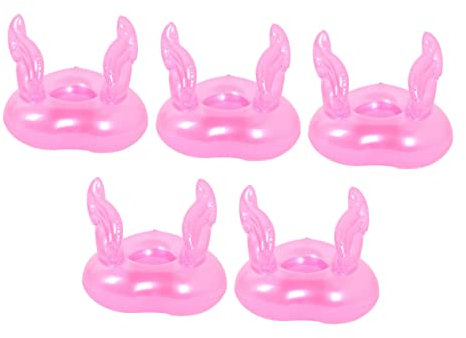 ibasenice 5 Pièces Porte-gobelet Jouets Enfants Jouets Piscine Glace bébés Jouet Gonflable Fond de Tasse l'amour Tasses et Assiettes Tasse d'eau Coaster casier à bière PVC