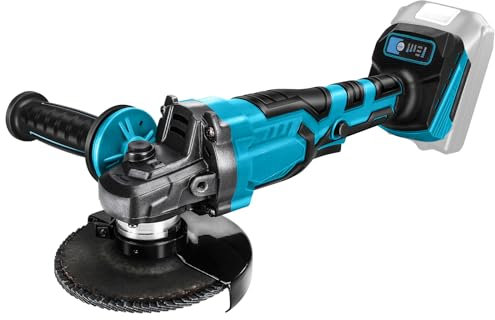 WingFly Akku Winkelschleifer für Makita 18V, Professional Kabelloser Schleifer,125mm, Bürstenloser Motor, Scheibenschutz, zum Entfernen von Farbe und Mörtel(ohne Akku) (keine Schneidräder)