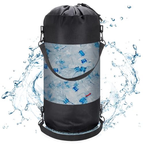 Fentar Pfandflaschen Sammelbehälter, Wasserdichte Pfandbehälter mit Hängegurt, Altglas Sammelbehälter, Faltbare Wäschekörbe, Pfandflaschen Behälter, Kordelzug Leergut Sammelbehälter Flaschensammler